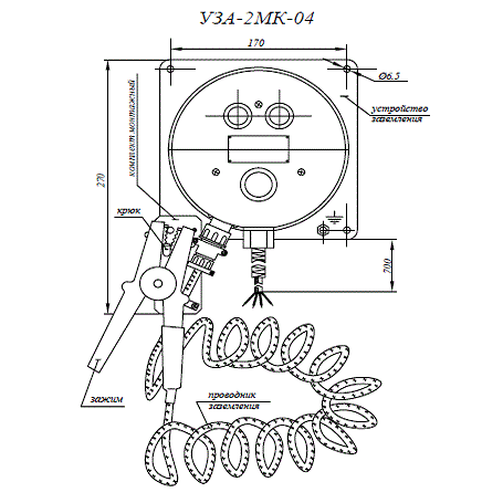 Устройство заземления УЗА-2МК-04 схема