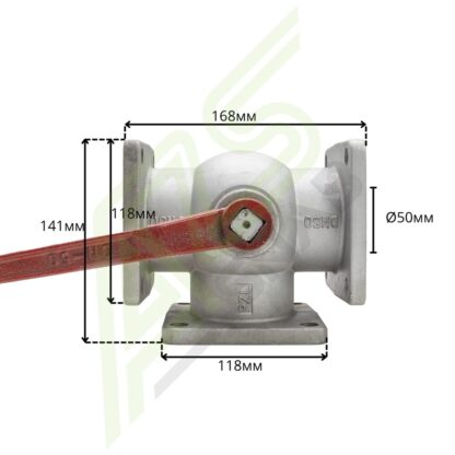 Кран 3-ходовой DN50
