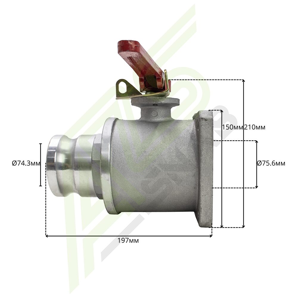 Кран DN80 (под БРС camlock)